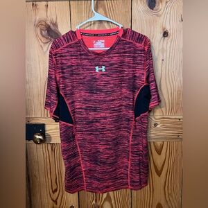 Under Armour Men's Red and Black Athletic Tee